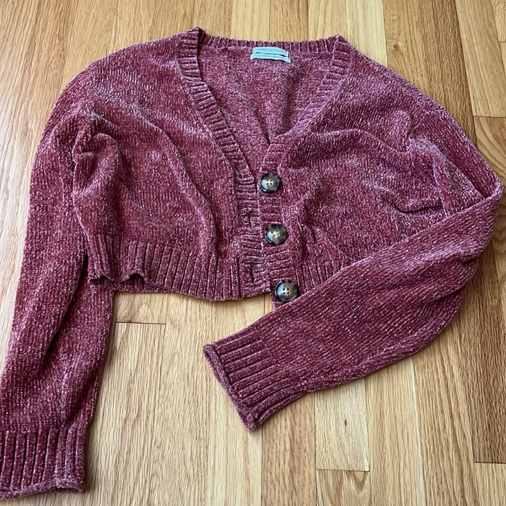 Velvet cropped sweater
